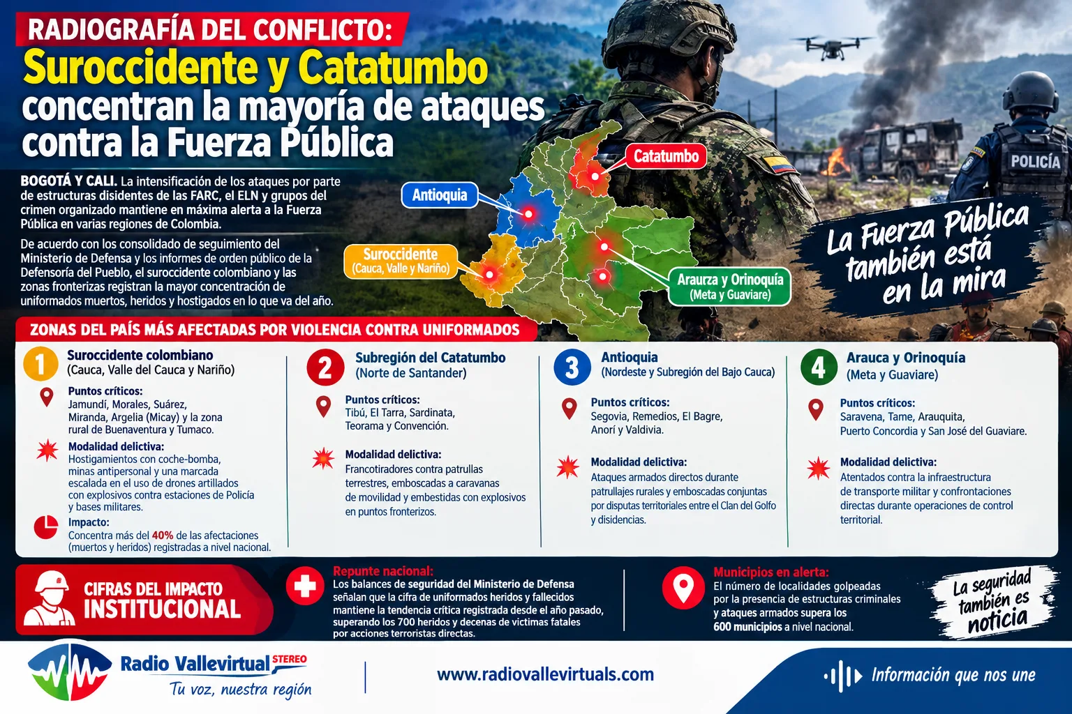 Seiscientos municipios de Colombia en alerta por acciones de grupos criminales